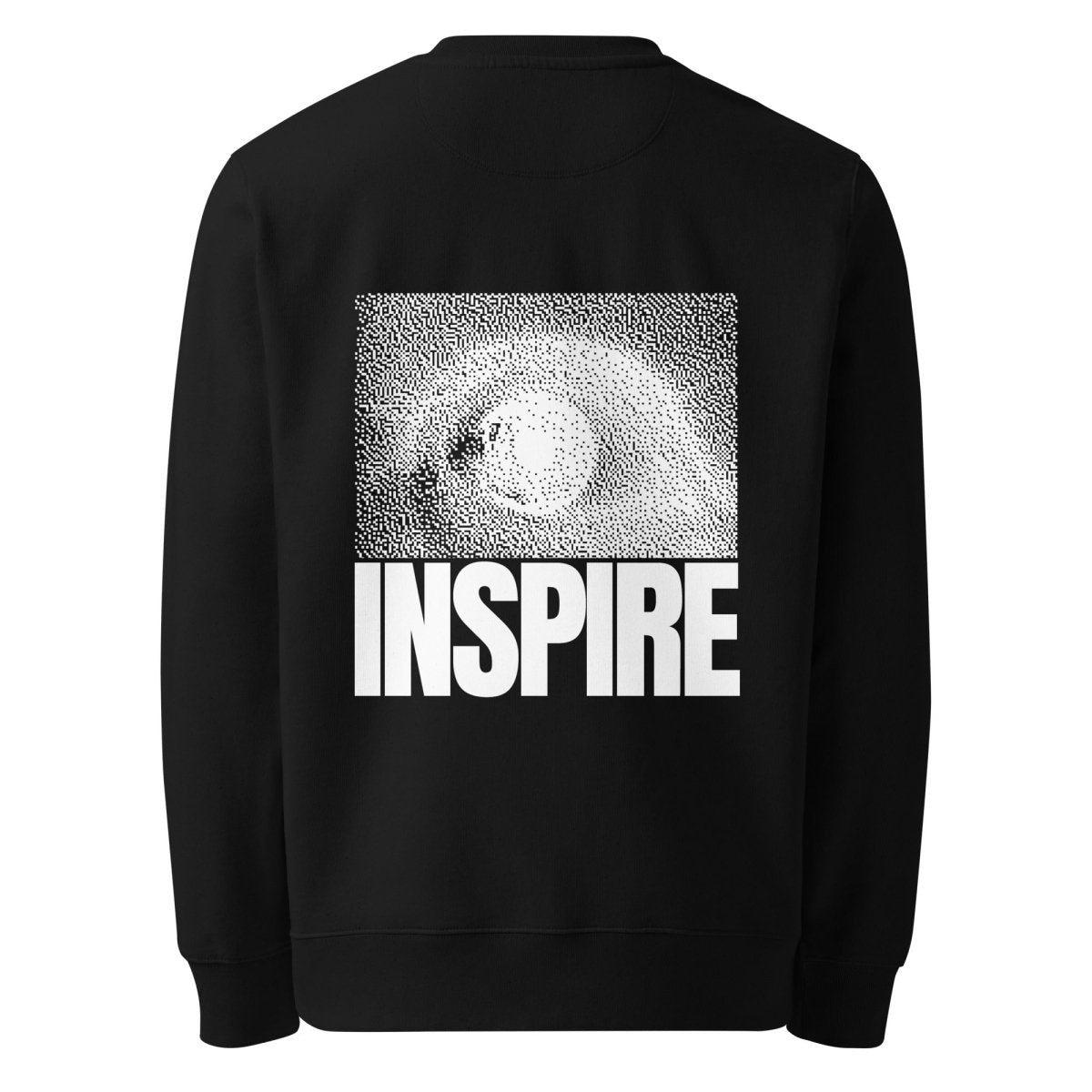 Black Unisex eco Sweatshirt Back Print "INSPIRE" - Elsewhere Co