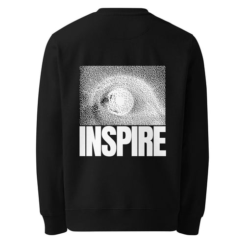 Black Unisex eco Sweatshirt Back Print "INSPIRE" - Elsewhere Co