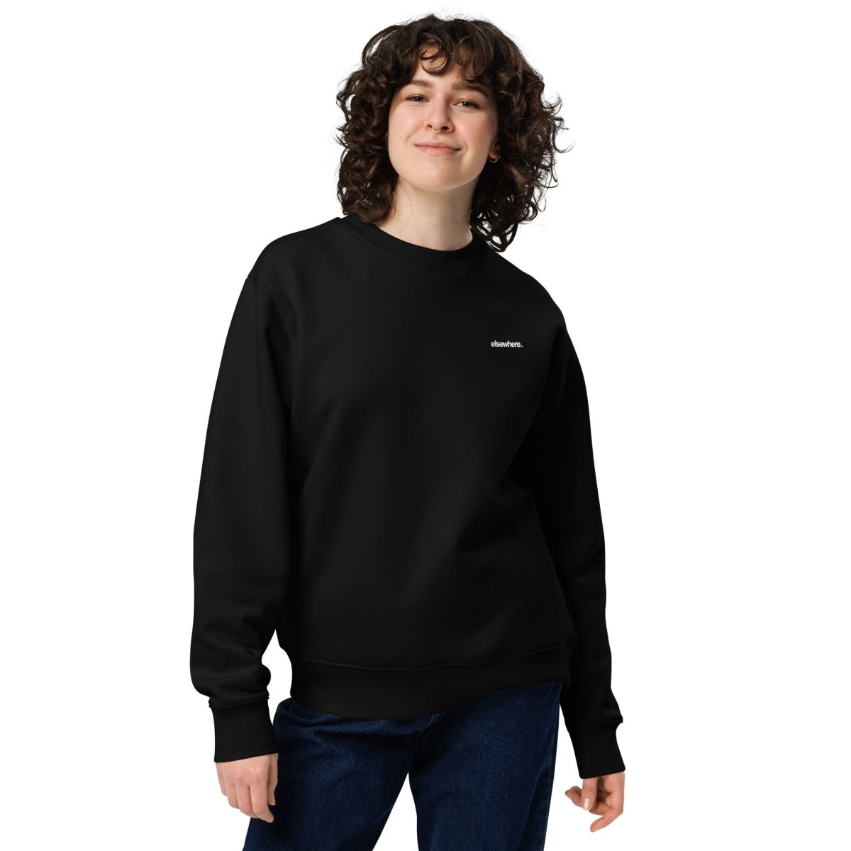 Black Unisex eco Sweatshirt Back Print "INSPIRE" - Elsewhere Co