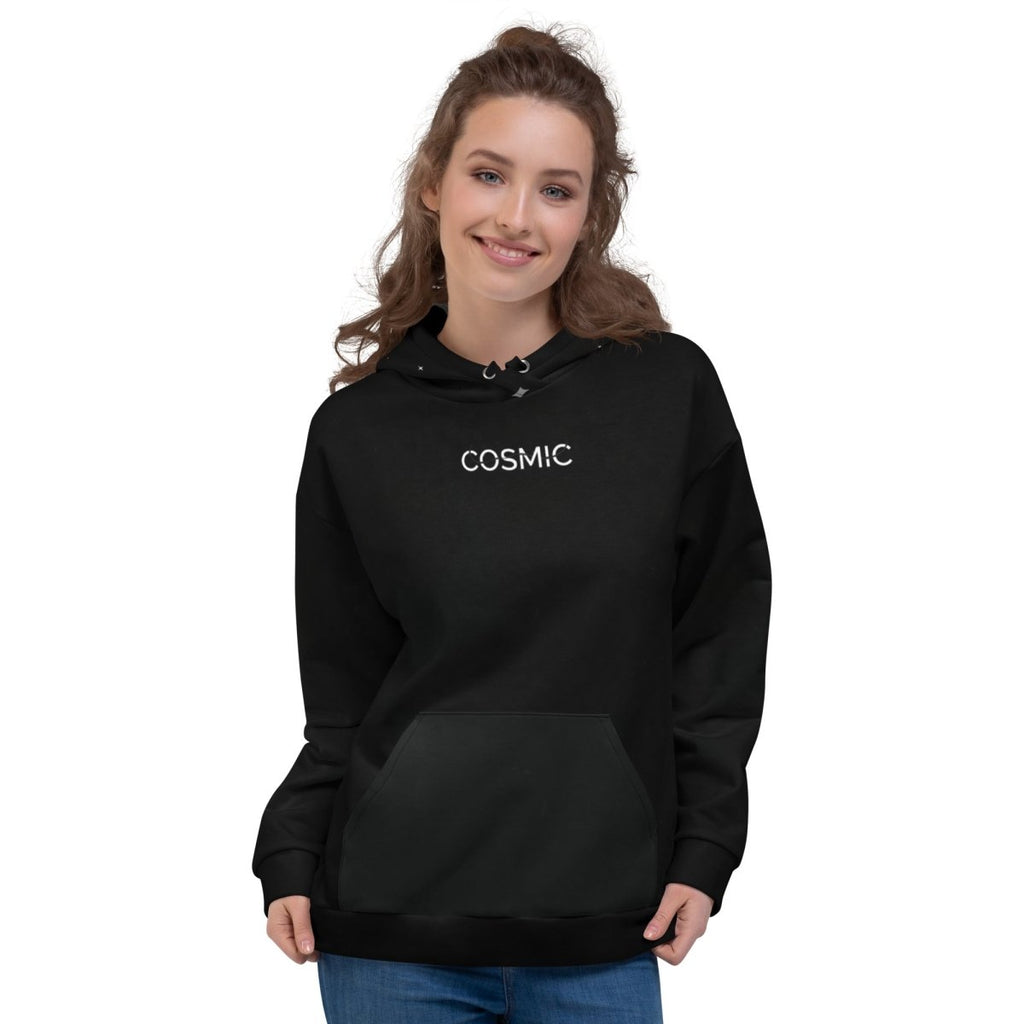 Elsewhere Co Black Hoodie Cosmos Full Print - Elsewhere Co