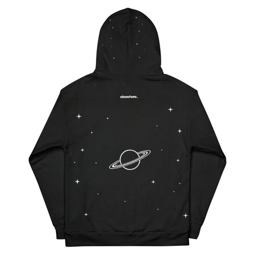 Elsewhere Co Black Hoodie Cosmos Full Print - Elsewhere Co
